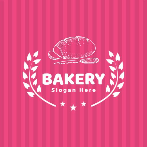 Charming Pink Bakery Design Featuring Fresh Baked Goods Logo Template