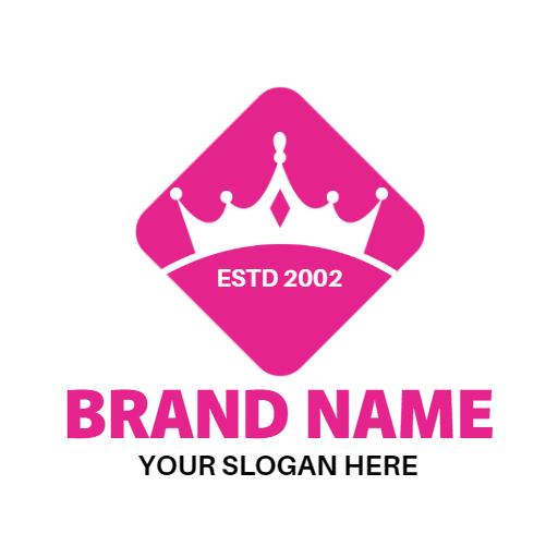 Charming Pink Crown Design for Princess-Themed Events Logo Template
