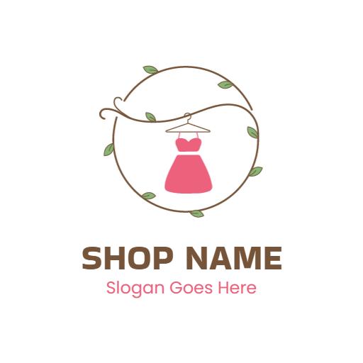 Charming Pink Dress Suspended in Nature Inspired Clothing Brand Logo Template