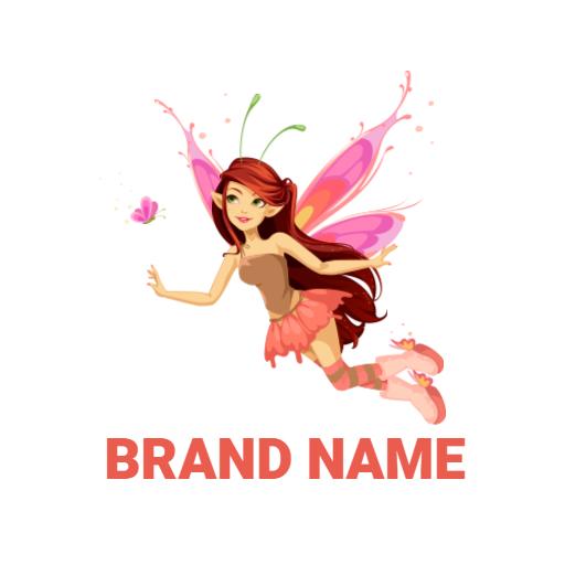 Charming Pink Fairy Sprites Capturing Magical Moments Logo Template