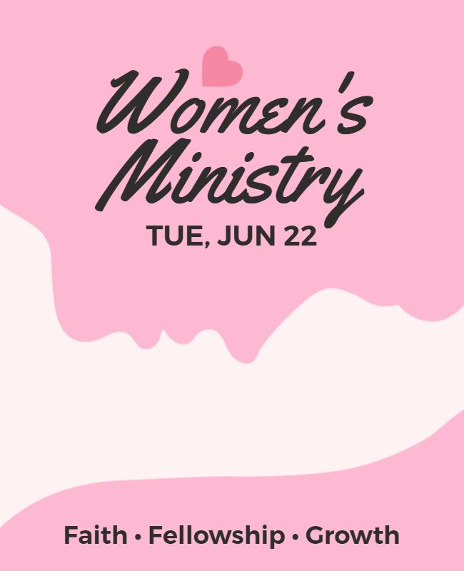 Charming Pink Faith-Focused Women's Ministry Event Flyer Template
