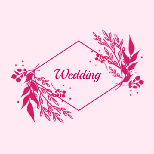 Charming Pink Floral Design Celebrating Love and Wedding Logo Template