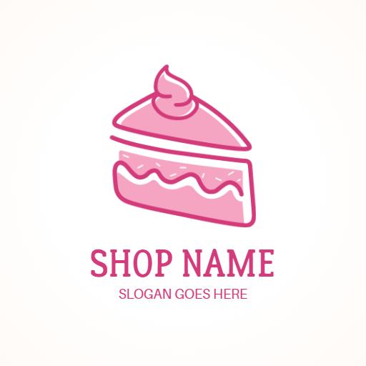 Charming Pink Frosted Cake Design for Bakery Logo Template