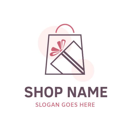 Charming Pink Gift Bag Design for Your Gift Shop Logo Template