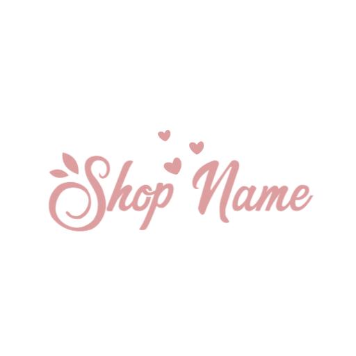 Charming Pink Hearts and Elegant Cursive Handwriting Logo Template
