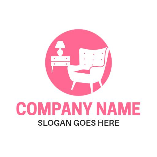Charming Pink Living Room Decor with Modern Furniture Logo Template