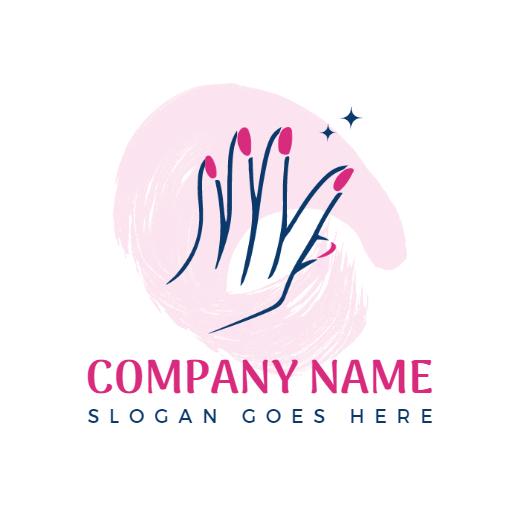 Charming Pink Nail Art Design Emphasizing Elegance Logo Template