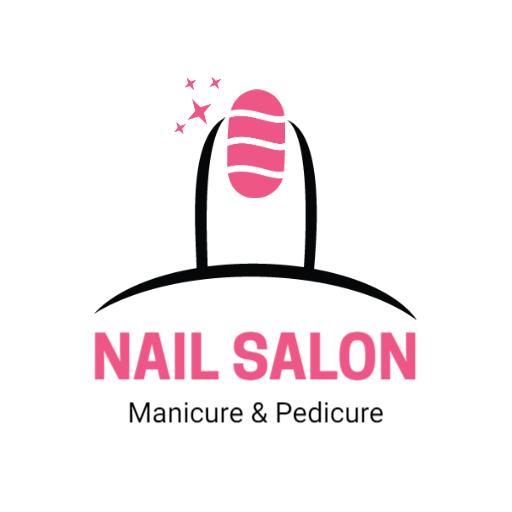Charming Pink Nail Design for Elegant Nail Salon Logo Template
