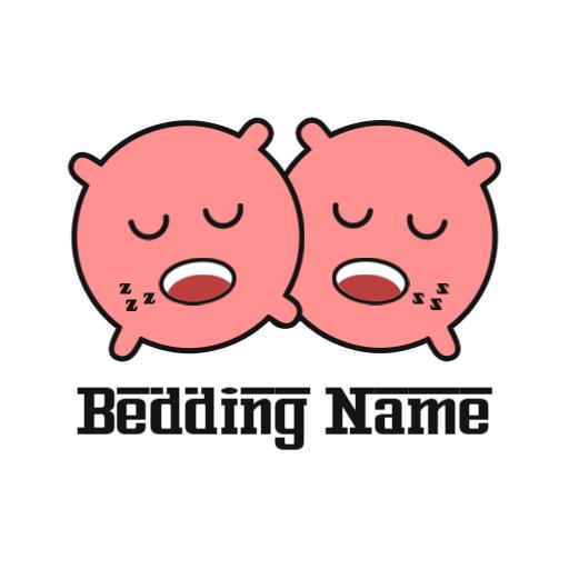 Charming Pink Twin Pillows Representing Cozy Bedding Logo Template