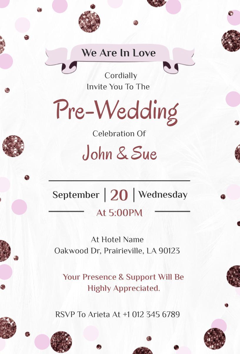 Charming Pre-Wedding Celebration Elegant Floral Invitation Template