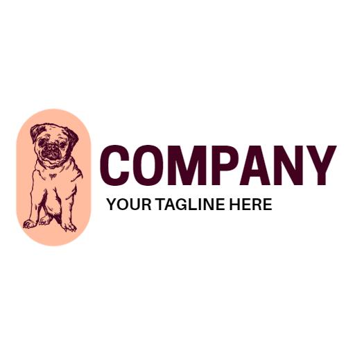 Charming Pug Illustration Enhancing Dog Care Services Logo Template