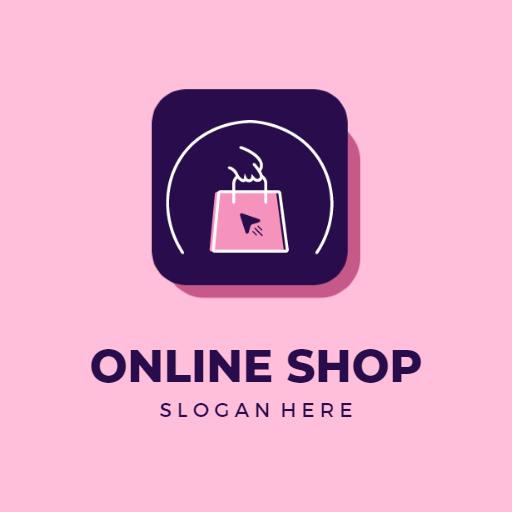 Charming Purple and Pink Design for Your Online Shop Logo Template