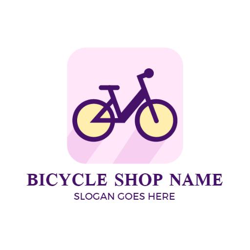 Charming Purple and Yellow Bicycle Design for Sports Logo Template