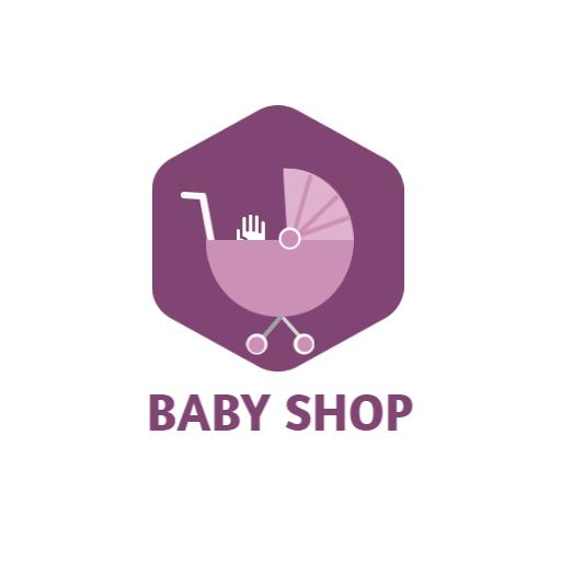 Charming Purple Baby Stroller Design for Baby Shop Logo Template