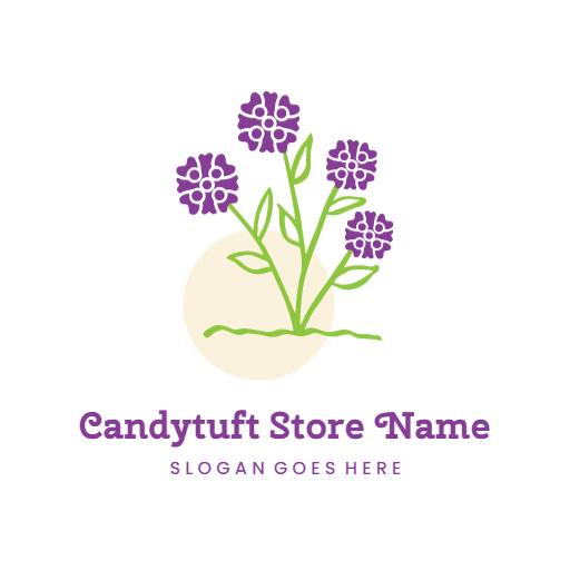 Charming Purple Flowers with Natural Elements Florist Logo Template