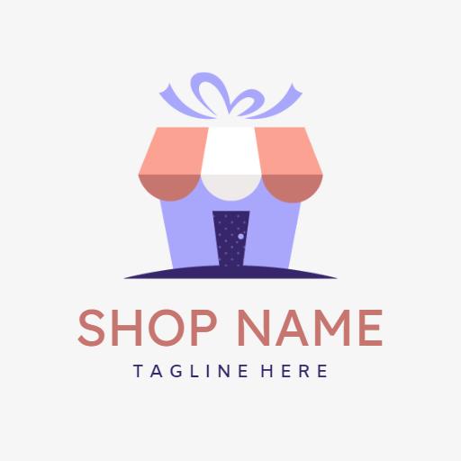 Charming Purple Gift Box Design for Your Gift Shop Logo Template