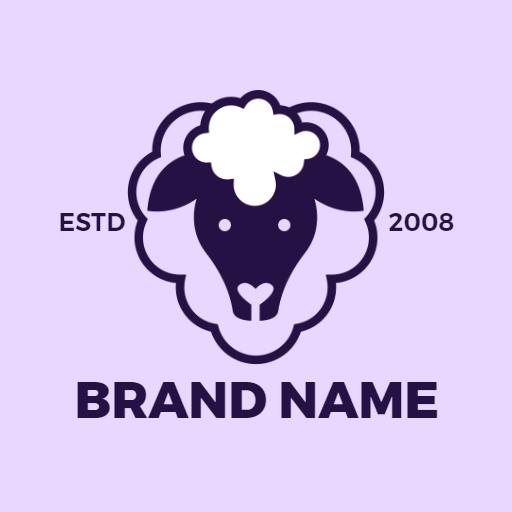 Charming Purple Sheep Design Emphasizing Quality in Branding Logo Template