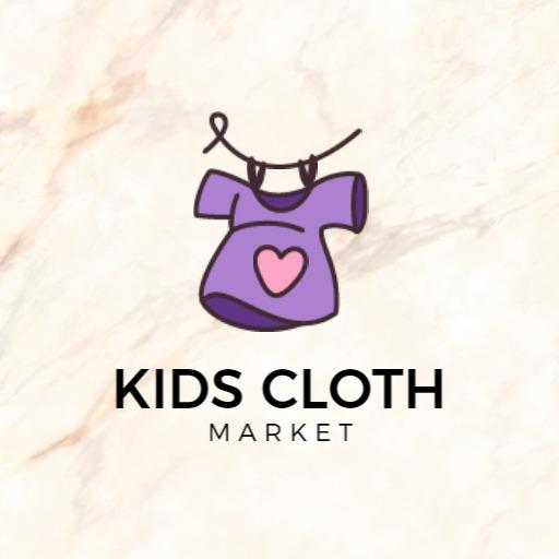 Charming Purple T-Shirt Design for Kids Cloth Brand Logo Template