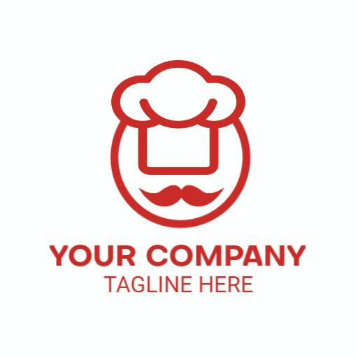 Charming Red Chef Hat Design Representing Catering Services Logo Template