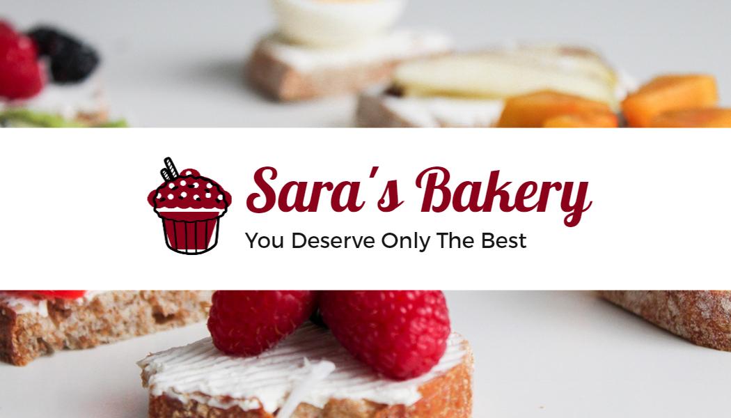 Charming Red Dessert Bakery Business Card Template