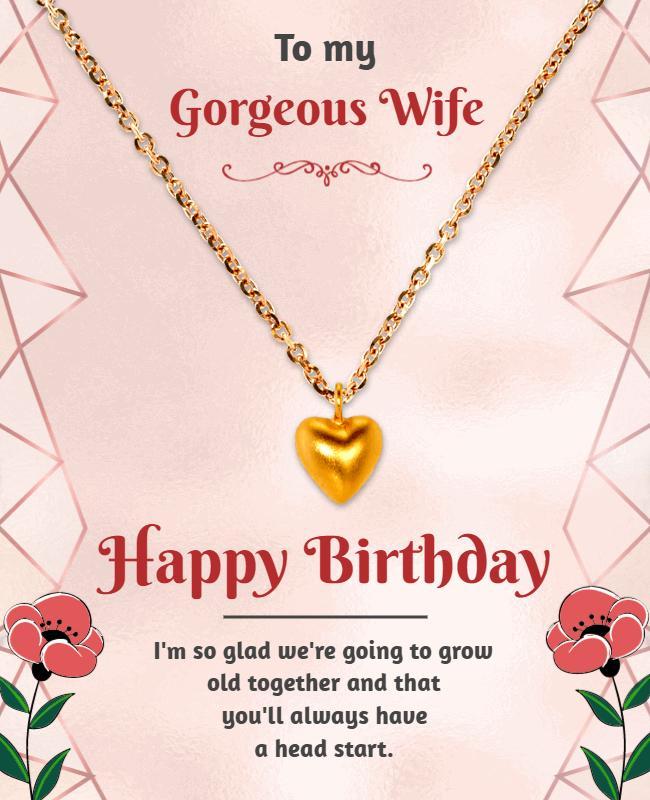 Charming Romantic Heart Necklace Birthday Poster Template