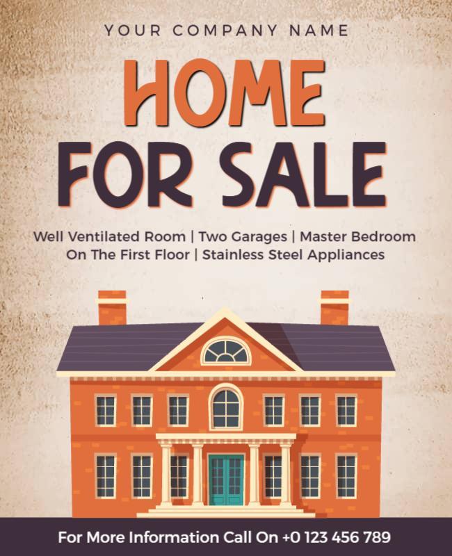 Charming Rustic Real Estate Home For Sale Poster Template
