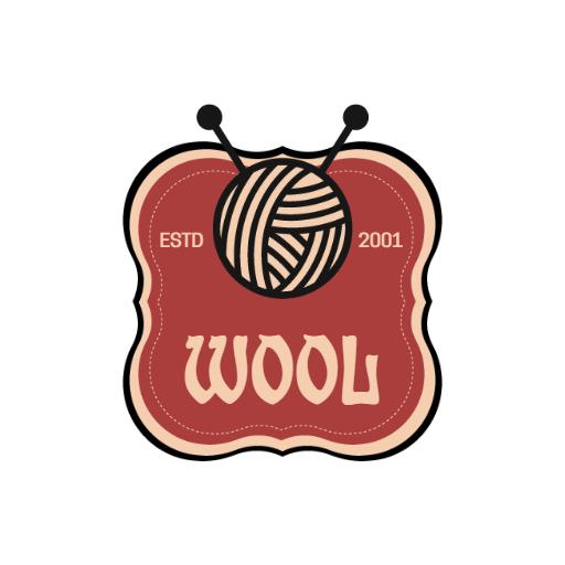 Charming Rustic Red Wool Design Featuring Yarn Ball Logo Template