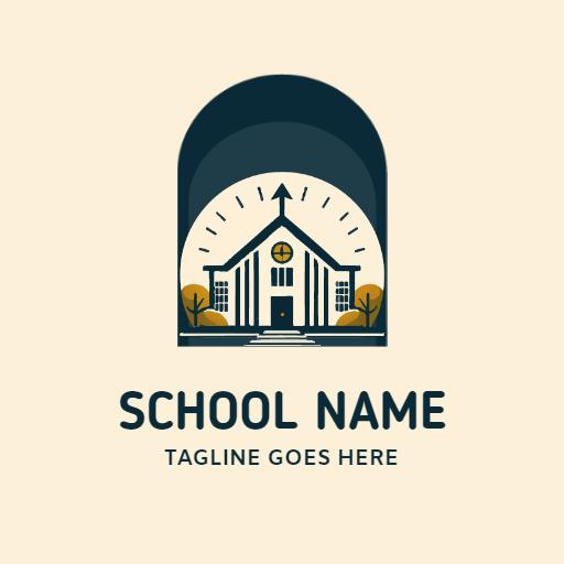 Charming Schoolhouse Design with Bright Sunlit Background Logo Template