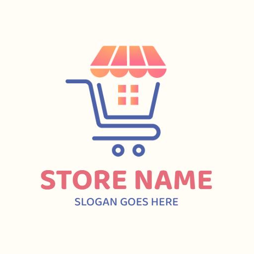 Charming Shopping Cart Design Representing Departmental Store Logo Template
