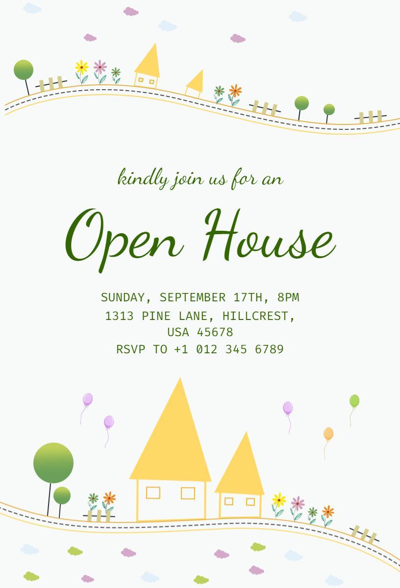 Charming Springtime Open House Celebration Invitation Template