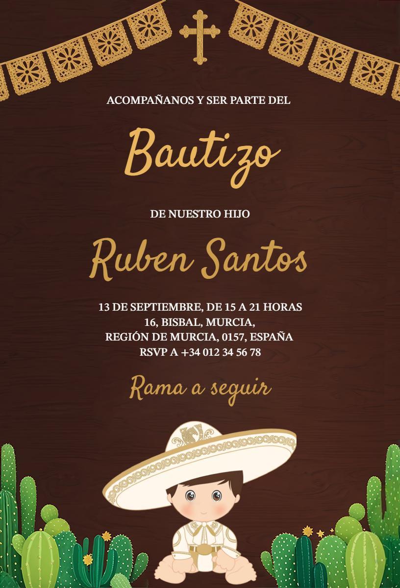 Charming Traditional Baptism Celebration Invitation Template