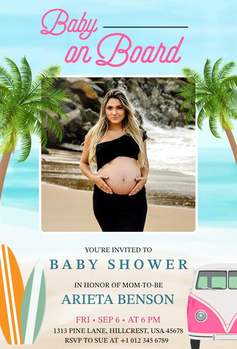 Charming Tropical Baby Shower Celebration Invitation Template