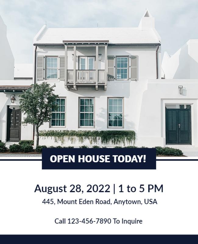 Charming Two Story Open House Event Flyer Template