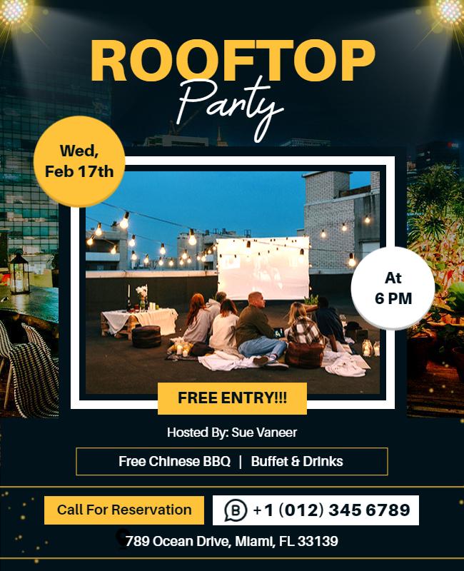 Charming Urban Rooftop Party Invitation Poster Template