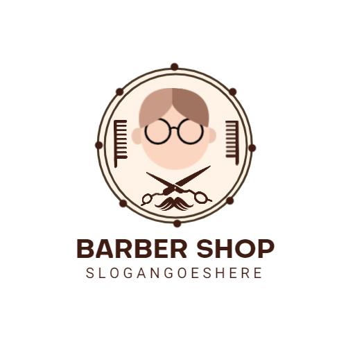 Charming Vintage Barber Shop Logo with Scissors and Combs Logo Template