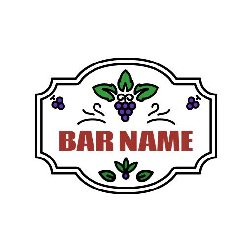 Charming Vintage Design Featuring Grapes for Wine Bar Logo Template
