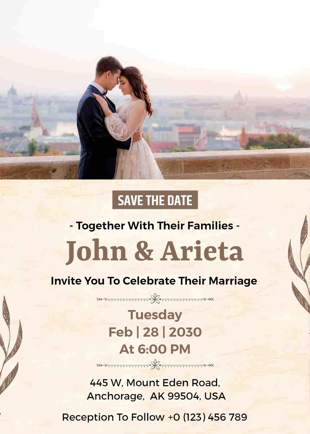 Charming Vintage Wedding Celebration Invitation Template