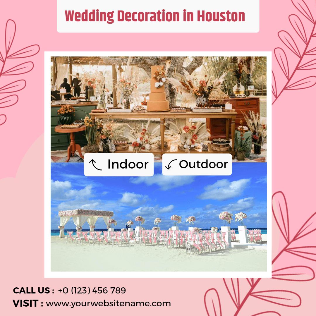 Charming Wedding Decoration Showcase in Houston Event Ad Template