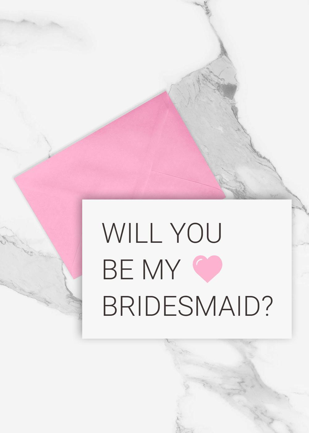 Charming Will You Be My Bridesmaid Invitation Template