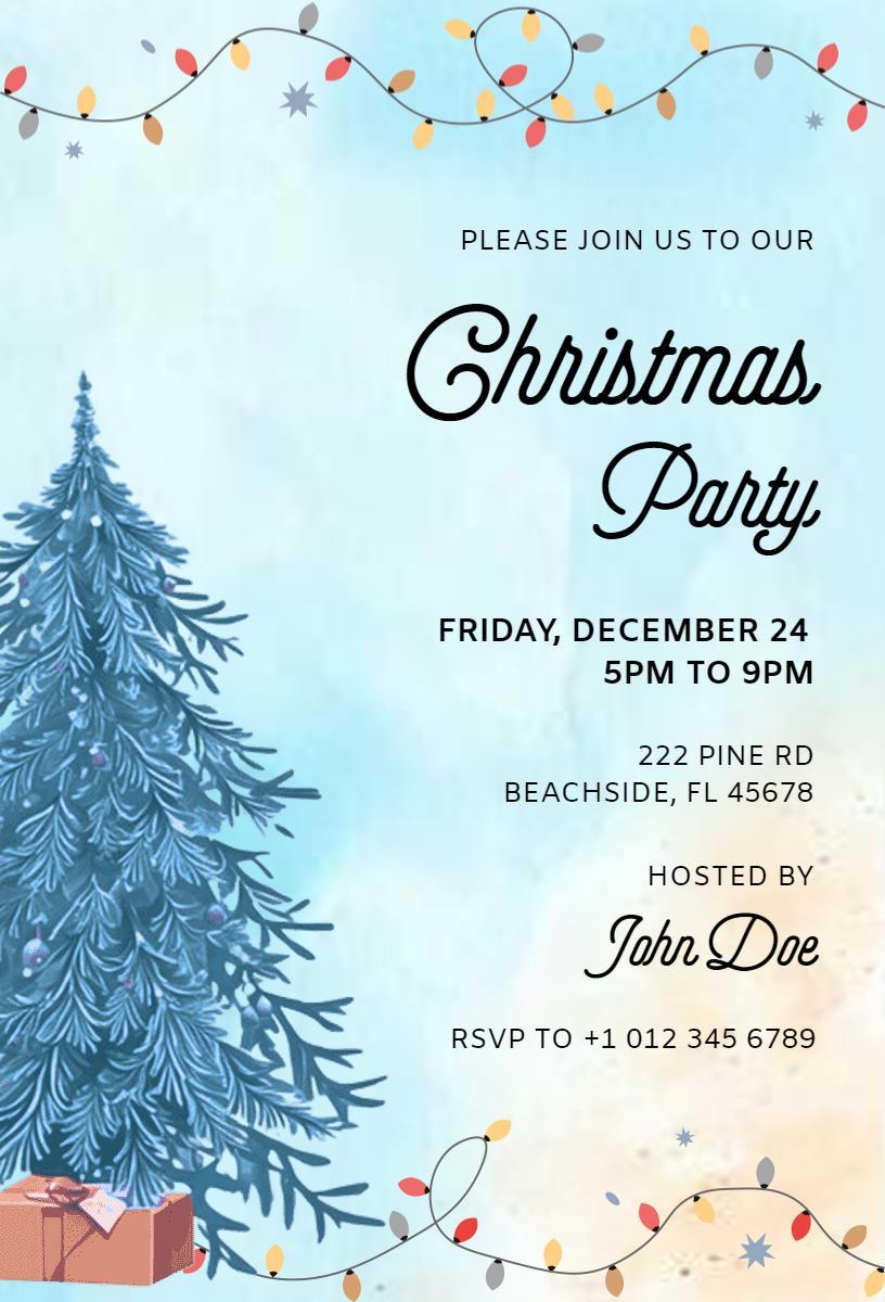 Charming Winter Wonderland Christmas Party Invitation Template