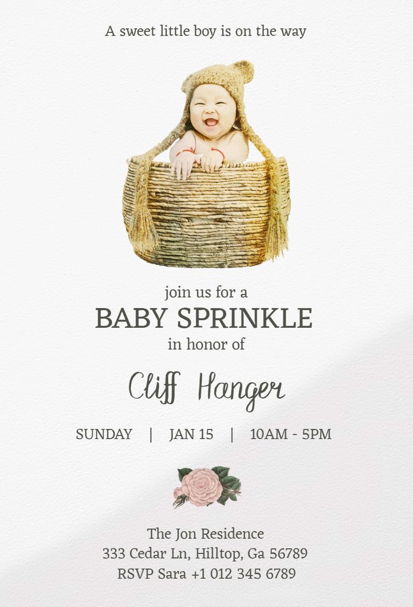 Charming Woodland Baby Boy Sprinkle Celebration Invitation Template