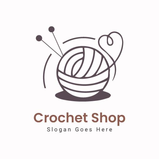 Charming Yarn Ball Design for Your Crochet Shop Logo Template