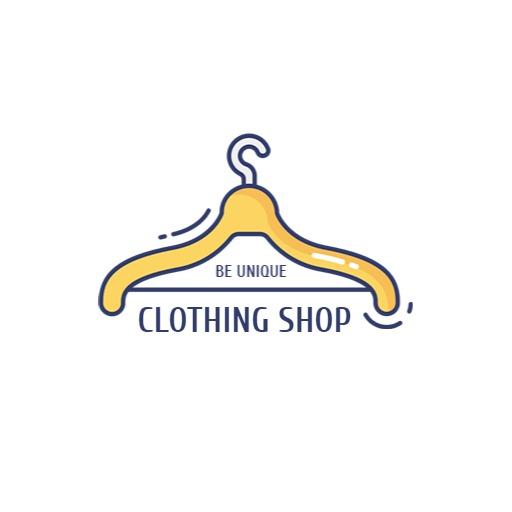 Charming Yellow Hanger Design for Unique Clothing Brand Logo Template
