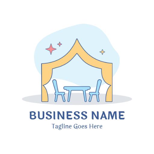 Charming Yellow Tent Setup for Memorable Party Rental Logo Template