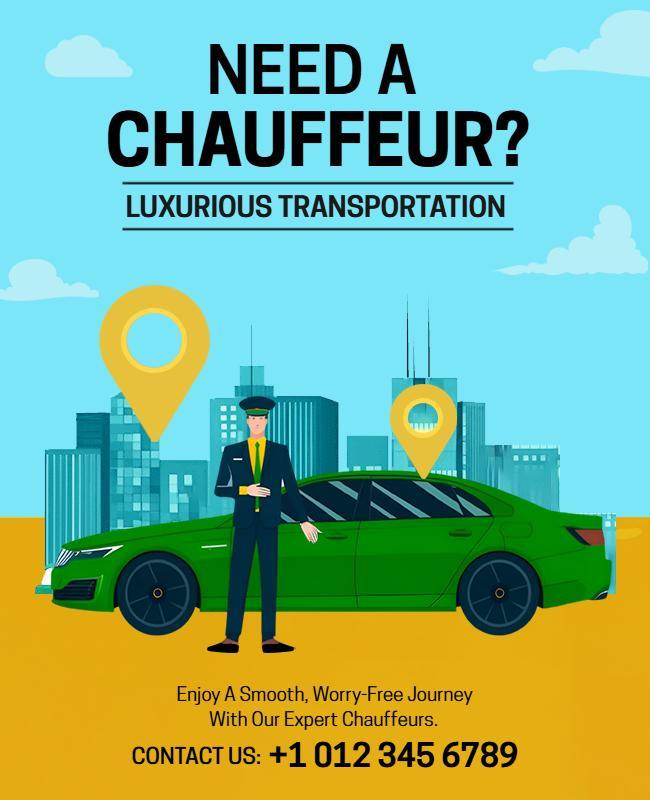 Modern Elegant Chauffeur Service Transportation Flyer Template