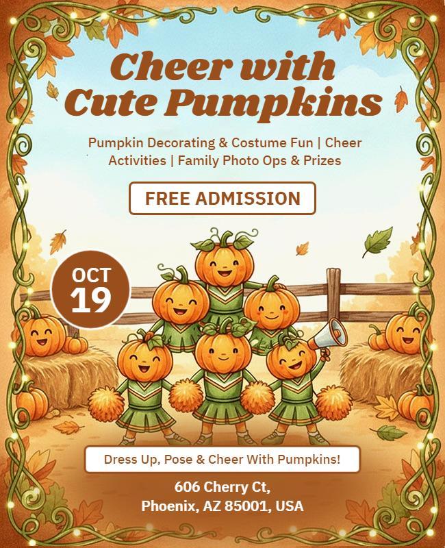 Cheer Activities with Cute Pumpkins Flyer Template