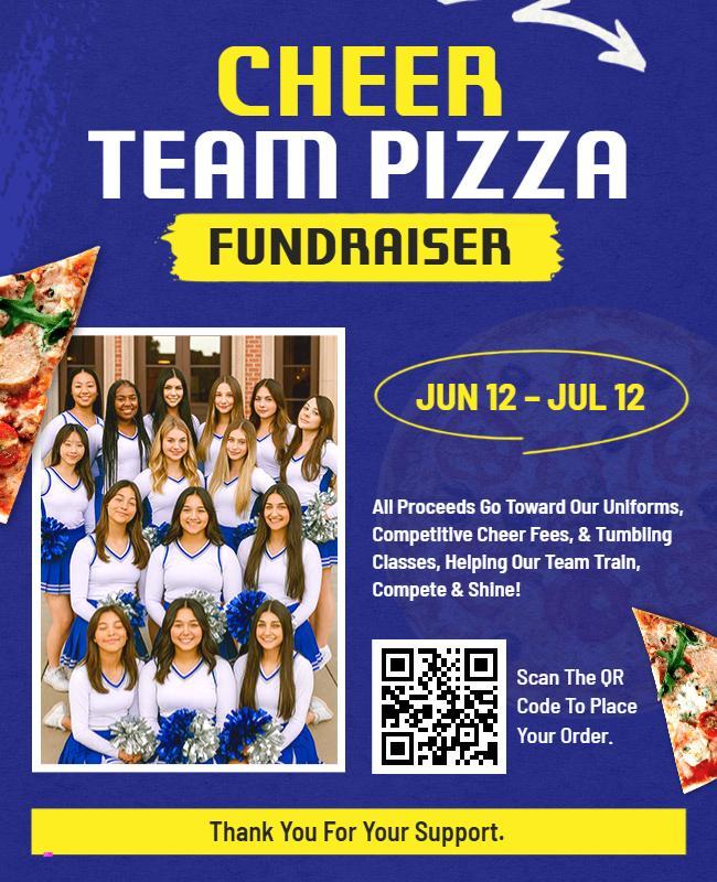 Cheer Team Pizza Fundraiser Event Flyer Template