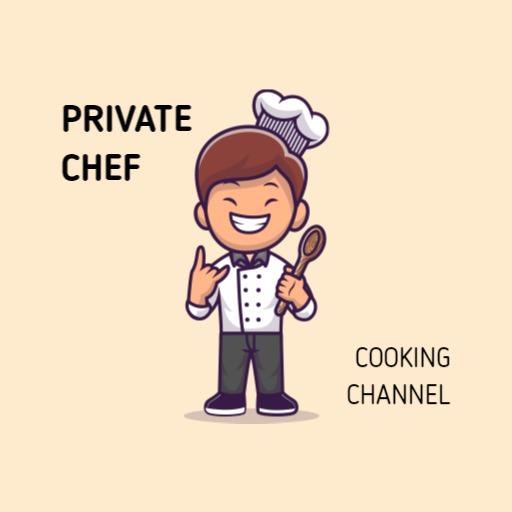 Cheerful Cartoon Chef Representing Private Cooking Channel Logo Template
