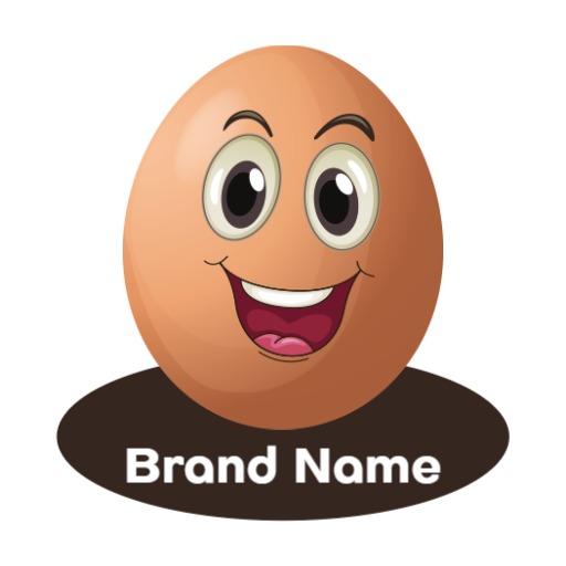 Cheerful Cartoon Egg Character Promoting Friendly Brands Logo Template