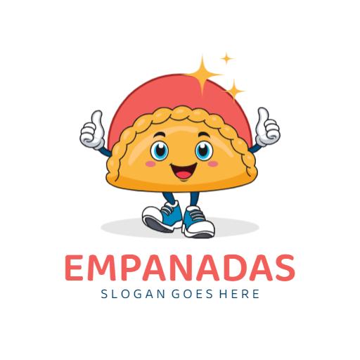 Cheerful Cartoon Empanada Character with a Smiling Face Logo Template